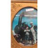 Image 2 : Large Man and Steam Train Photo in Ornate Gold Color Frame 25'' x 