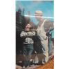 Image 3 : Large Man and Steam Train Photo in Ornate Gold Color Frame 25'' x 