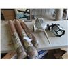 Image 1 : 3 New Old Stock Roll-Up Blind (2) 36'' x 72''  (1) 30'' x 48'' , 2 Exterior Lamp 