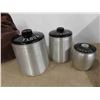 Image 2 : Vintage 3 Piece Canister Set , Leather Doctors Bag 