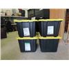 Image 1 : 4 Totes with Lids 102L Each