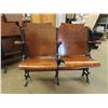 Image 1 : Set of 2 Vintage Wood/Cast Theatre Seats 40'' x 22'' x 34 1/2'' Each
