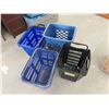 Image 1 : 4 Plastic Baskets - 3 with Wheels