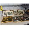Image 1 : 7 Framed Pictures - Largest Measures 15 1/2'' x 12 1/2''