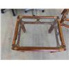 Image 8 : Coffee and End Table with Glass Tops 55'' x 23 1/2'' x 16'' & 24'' x 19''