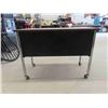 Image 3 : Metal and Wood Students Desk on Wheels 36'' x 18'' x 26 1/2'' 