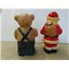 Image 2 : (2) 1997 Plastic Christmas Decorations - Noel Bear and Santa 10'' 
