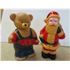 Image 6 : (2) 1997 Plastic Christmas Decorations - Noel Bear and Santa 10'' 