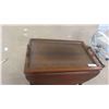 Image 2 : Walnut Tea Wagon with Top Glass 28'' x 27'' x 18'' 