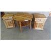 Image 1 : 3 Piece Pine Style Tables : Cofee Table 22'' High x 29'' Across , 2 End