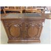 Image 2 : Walnut Rolling Servers Cabinet (Not-Extended) 31 1/2'' x 38'' x 18'' (Extended Size) 