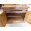 Image 6 : Walnut Rolling Servers Cabinet (Not-Extended) 31 1/2'' x 38'' x 18'' (Extended Size) 