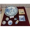 Image 1 : 7 Pieces of Delfts , New Delftware Cheese Cutting Board with Knife