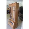 Image 2 : Oak and Glass Gun Cabinet with Etched Glass Pheasant (Has the Key) 79'' x