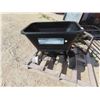 Image 2 : Fertilizer Spreader with Pull Behind Trailer *Missing Tire and Barrel Stand 