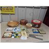 Image 1 : Trivots, Bouring Spreaders, Vintage Tins, Wooden Plate, Candles & More 