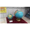 Image 1 : 2 Vintage World Globes. 1 Is Large 15'' High , Other is 10''. Both in