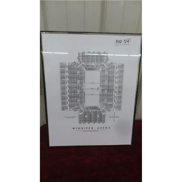 Vintage Winnipeg Jets Winnipeg Arena Seating Layout Print on
