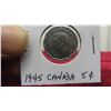 Image 8 : 5 Canada Nickels 1940, 1942, 1943, 1944, 1945 