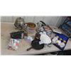 Image 1 : Brass Ceramony Glasses, Cast Frying Pan, Kettle, Golf Balls, Radio, 