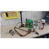 Image 1 : 10W-40 Oil 5 Litres, Water Seal, Air Pump, Coleman Lantern, Saw, Railway 