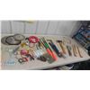Image 1 : Hatchet, Nail Puller, Fish Tape, Packing Stapler, Hammer Handle,