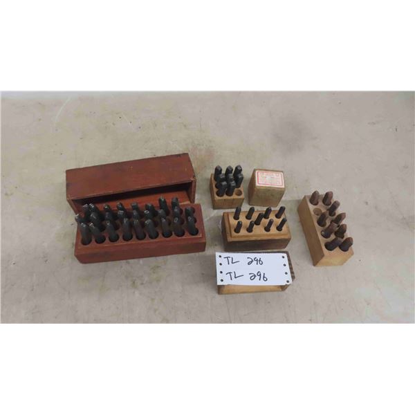 4 Boxes of Blacksmith Stamps Letters + Numbers 