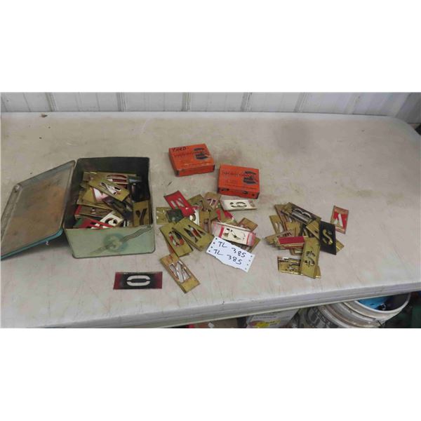 Brass Stencils in Metal Box 