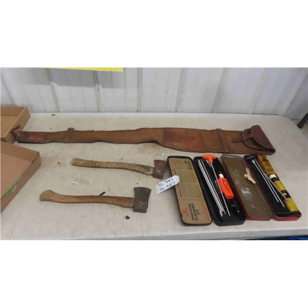 2 Gun Cleaning Kits, 2 Hatchets 
