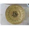 Image 3 : 3 Brass Hanging Plates with Ship Display - Largest is 20 1/2'' Diameter