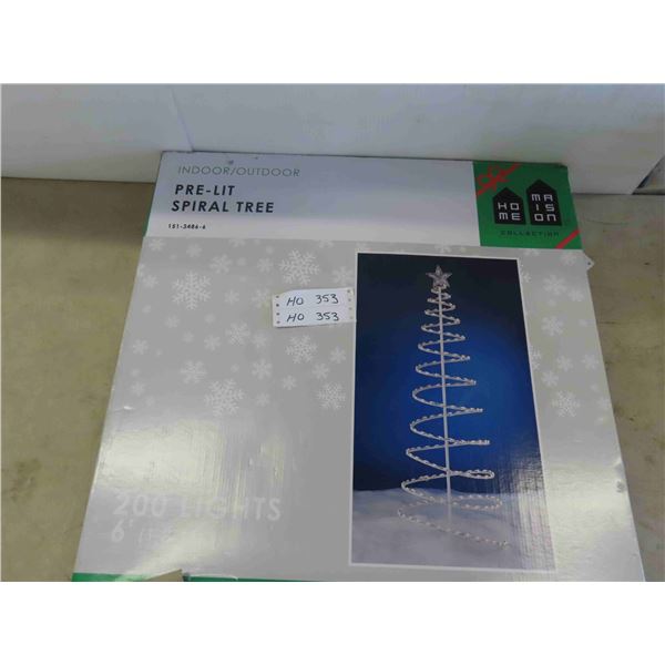 6ft Indoor/Outdoor Pre Lit Spiral Tree 