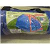 Image 2 : 2 Person Tent, Oscillating Sprinkler, New Coleman Catalytic Heater, Plastic Stool