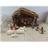 Image 2 : Manger with 18 Figures, Party Lite Victorian Manor , 3 Light Up Reindeers Approx. 9 1/2'' Tall
