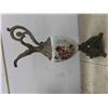 Image 2 : Victorian Antique Display  with Hand Painted Milk Glass, Art Deco Vintage Golf Couple 16 1/2'' Tall