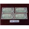 Image 1 : 4 Canadian Centennial $1 Bills - Excellent Condition