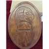 Image 2 : 2 West Coast Indigenous Wood Carved Plaques 6'' x 9 1/2'' Tall