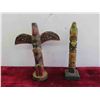 Image 2 : Indigenous Items: 2 Totem Poles, Sculpture, 3 Trinket Dishes, 1 Lidded Container