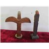Image 3 : Indigenous Items: 2 Totem Poles, Sculpture, 3 Trinket Dishes, 1 Lidded Container
