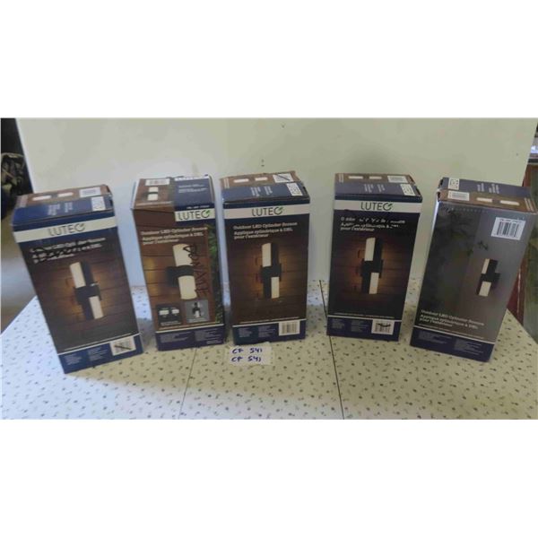 5 New Luteo Outdoor LED Cylinder Scone Fixtures 