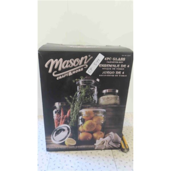 New Mason 4 Piece Glass Canister Set