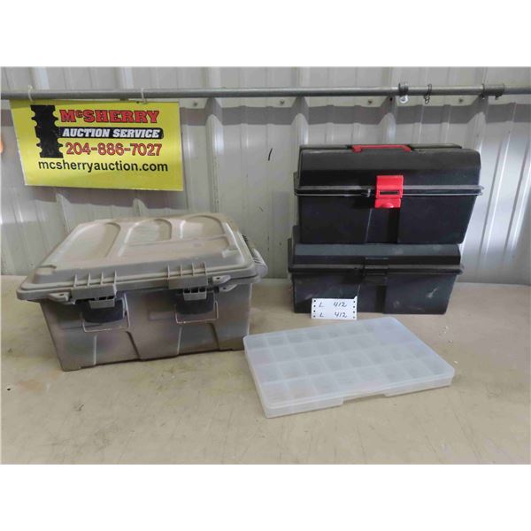 2 Plastic Tool Boxes , Organizer & More 