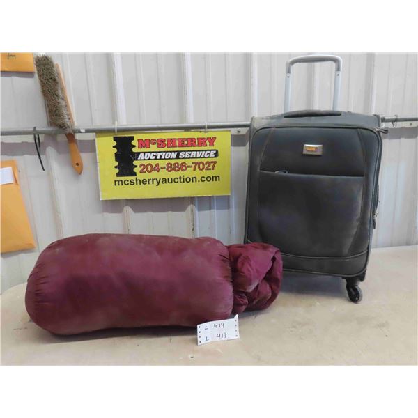 Sleeping Bag , Via Rail Canada Suitcase 