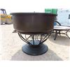 Image 1 : Pedestal Style Metal Fire Pit with Lid 30'' x 24''