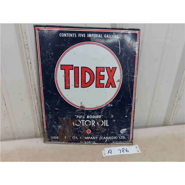 Tidex Motor Oil Metal Sign 10 1/4''  12 1/2''