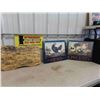 Image 1 : Wall Art: 2 Pictures 20'' x 16'' , Abstract Solid Wood Piece 23'' x 14''