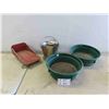 Image 1 : 2 Sifting Pans 13 1/2'' Diameter , Stainless Steel Watering Can & More 