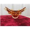 Image 2 : 2 Pieces of Amber Colored Cut Glass 