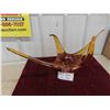Image 1 : Large Amber Coloured Art Glass 12'' W x 26'' L 