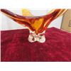 Image 2 : Large Amber Coloured Art Glass 12'' W x 26'' L 
