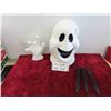 Image 1 : Ghost Pathway Blow Molds Ghost Head and Hand 11 1/2'' High - Light is 